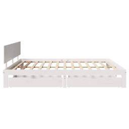 Berkfield Home Decorative Bed Frame with Drawers without Mattress White 200x200 cm - thumbnail 5