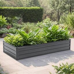 Nordara 190*34-Outdoor Planter Vegetable Flower Planting Box in Black - Size: 2kg