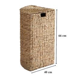 CALICOSY Corner Laundry Basket In Water Hyacinth - H66 Cm in Light Brown - thumbnail 4