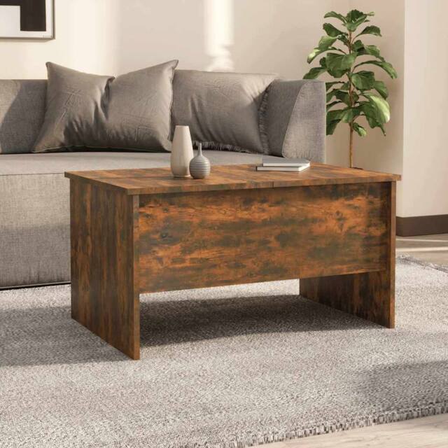 Berkfield Home Modern Coffee Table Smoked Oak 80x50x42.5 cm Engineered Wood in Brown - image 1