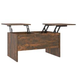 Berkfield Home Modern Coffee Table Smoked Oak 80x50x42.5 cm Engineered Wood in Brown - thumbnail 3