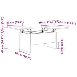 Berkfield Home Modern Coffee Table Smoked Oak 80x50x42.5 cm Engineered Wood in Brown - thumbnail 9