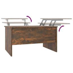 Berkfield Home Modern Coffee Table Smoked Oak 80x50x42.5 cm Engineered Wood in Brown - thumbnail 8