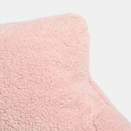 OHS Teddy Fleece Bed Reading Cushion Pillow with Arms Lumbar Support in Light Pink - thumbnail 5