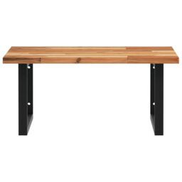 Berkfield Home Basin Shelf Wall Mounted Steel & Solid Wood Acacia in Brown - thumbnail 4