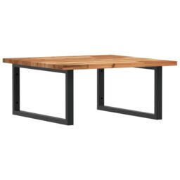 Berkfield Home Basin Shelf Wall Mounted Steel & Solid Wood Acacia in Brown - thumbnail 2