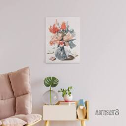 "Artery8 Glass Vase With Spring Flowers Johan Teyler Canvas Wall Art in White - Size: W18"" x H24""" - thumbnail 3