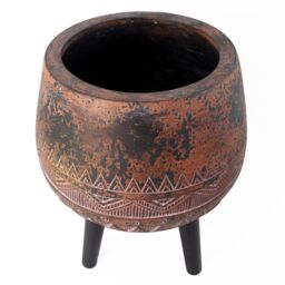 Leaf 44cm x 30cm Large Zaturn Planter Brown / Black with Legs Large in Dark Brown - Size: 44 cm x 30 cm - thumbnail 6