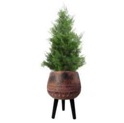 Leaf 44cm x 30cm Large Zaturn Planter Brown / Black with Legs Large in Dark Brown - Size: 44 cm x 30 cm - thumbnail 4