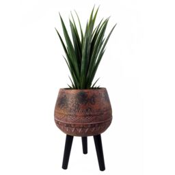 Leaf 44cm x 30cm Large Zaturn Planter Brown / Black with Legs Large in Dark Brown - Size: 44 cm x 30 cm - thumbnail 2
