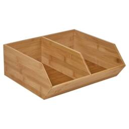 Havendro 2PCS Double Compartment Wooden Cosmetic Organiser Makeup Storage in Natural - thumbnail 3
