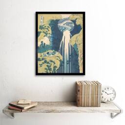 "Artery8 Hokusai Amida Falls Far Reaches Kisokaido Road 12x16"" Framed Art Print in Blue - Size: W12"" x H16""" - thumbnail 2