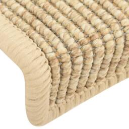 Berkfield Home Stair Mats Self-adhesive Sisal-Look 15 pcs 65x21x4 cm Beige - Size: Medium - thumbnail 6