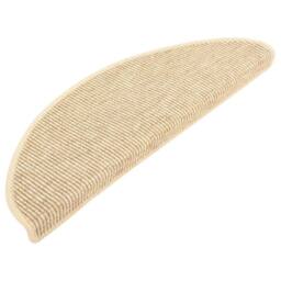 Berkfield Home Stair Mats Self-adhesive Sisal-Look 15 pcs 65x21x4 cm Beige - Size: Medium - thumbnail 2