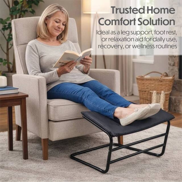 EONLION Padded for Comfort Support Footstool Elevates Legs to Aid Rest in Black - Size: 100 cm - image 1