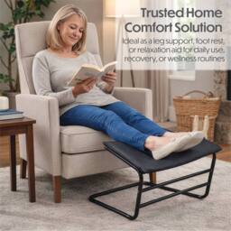 EONLION Padded for Comfort Support Footstool Elevates Legs to Aid Rest in Black - Size: 100 cm - thumbnail 1