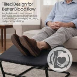 EONLION Padded for Comfort Support Footstool Elevates Legs to Aid Rest in Black - Size: 100 cm - thumbnail 3