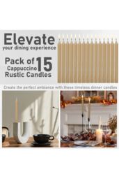 Deco Express Set Of 15 Taper Rustic Taper Candles in Brown - thumbnail 4