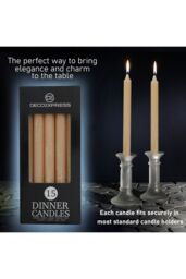 Deco Express Set Of 15 Taper Rustic Taper Candles in Brown - thumbnail 3