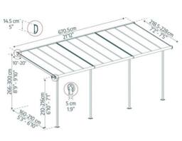 Palram Patio Cover Sierra 2.3X6.9 Clear - L670.5 x W224 x H300 - Grey - thumbnail 3