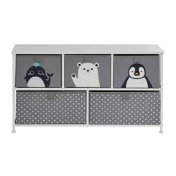 Liberty House Toys Arctic 5 Drawer Storage Chest in Grey - thumbnail 4