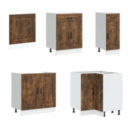 Berkfield Home 11 Piece Kitchen Cabinet Set Kalmar Smoked Oak Engineered Wood in Brown - thumbnail 4