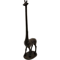 mysmartbuy Giraffe Design Toilet Paper Holder - Freestanding Cast Iron Novelty Loo Roll Bathroom Stand - Holds 2 Rolls, H48cm in Black - thumbnail 4