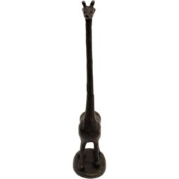 mysmartbuy Giraffe Design Toilet Paper Holder - Freestanding Cast Iron Novelty Loo Roll Bathroom Stand - Holds 2 Rolls, H48cm in Black - thumbnail 5