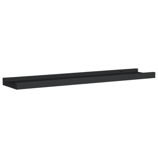 Berkfield Home Picture Frame Ledge Shelves 2 pcs Black 60x9x3 cm MDF - Size: 60 x 9 x 3 cm - image 1