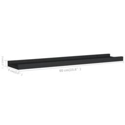 Berkfield Home Picture Frame Ledge Shelves 2 pcs Black 60x9x3 cm MDF - Size: 60 x 9 x 3 cm - thumbnail 8