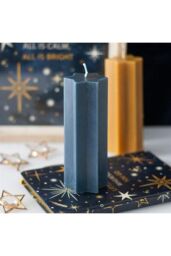 KDMD Navy Starry Night Star Shaped Taper Candle in Teal