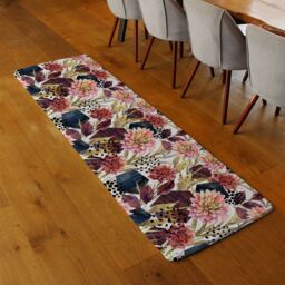 Benjamin Tate Design Autumn Watercolor Floral Arrangement Runner Rug in Natural - Size: 67 cm x 230 cm - thumbnail 2