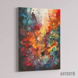 "Artery8 Colourful Abstract Coral Reef Canvas Wall Art Print - Size: W18"" x H24""" - thumbnail 2