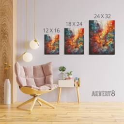 "Artery8 Colourful Abstract Coral Reef Canvas Wall Art Print - Size: W18"" x H24""" - thumbnail 4