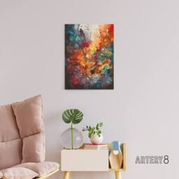 "Artery8 Colourful Abstract Coral Reef Canvas Wall Art Print - Size: W18"" x H24""" - thumbnail 3