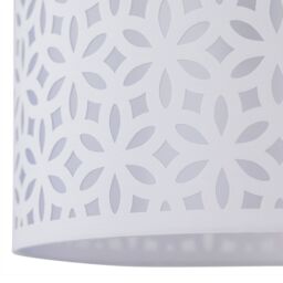 First Choice Lighting Set of 2 Tuscan - White Ceramic Lamps with White Cut Out Shade - thumbnail 5