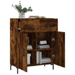 Berkfield Home Sideboard Smoked Oak 69.5x34x90 cm Engineered Wood in Brown - thumbnail 4