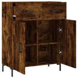 Berkfield Home Sideboard Smoked Oak 69.5x34x90 cm Engineered Wood in Brown - thumbnail 5