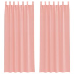 Berkfield Home Voile Curtains with Rod Pockets 2 pcs Pink - thumbnail 2