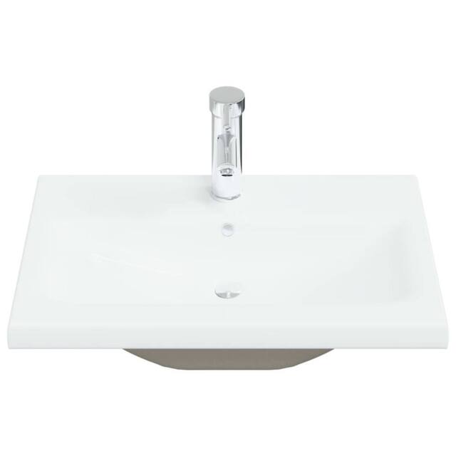 Berkfield Home Elegant Built-in Basin with Faucet 61x39x18 cm Ceramic White - Size: 61 x 39 x 18 cm - image 1