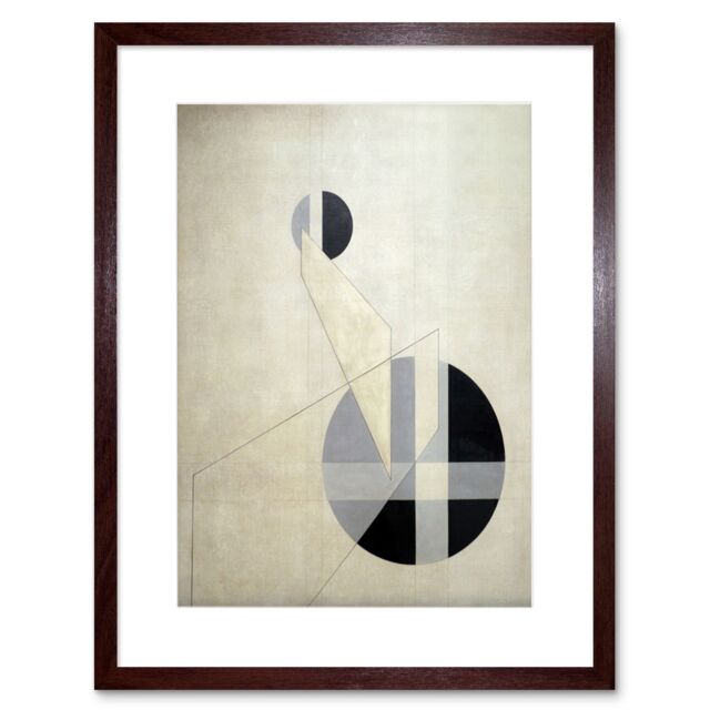 "Artery8 Wall Art Print Moholy Nagy Composition A XX Abstract Artwork Framed 9X7 Inch in Brown - Size: W7"" x H9""" - image 1