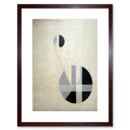 "Artery8 Wall Art Print Moholy Nagy Composition A XX Abstract Artwork Framed 9X7 Inch in Brown - Size: W7"" x H9""" - thumbnail 1
