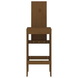 Berkfield Home Beautiful Bar Stools 2 pcs Honey Brown 40x42x120 cm Solid Wood Pine - Size: 40 x 42 x 120 cm - thumbnail 4