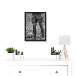 Artery8 Ball Rugby Mud Bowl Sport Scrum A4 Artwork Framed Wall Art Print in Black - thumbnail 2