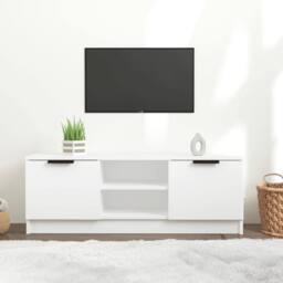 Berkfield Home TV Cabinet White 102x35x36.5 cm Engineered Wood - thumbnail 2