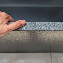 Woven Wood 100cm Zinc Silver & Black Textured Trough Planter - thumbnail 8