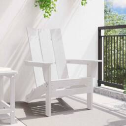 Berkfield Home White Folding Adirondack Chair White 74.5x80.5x90 cm HDPE - thumbnail 1
