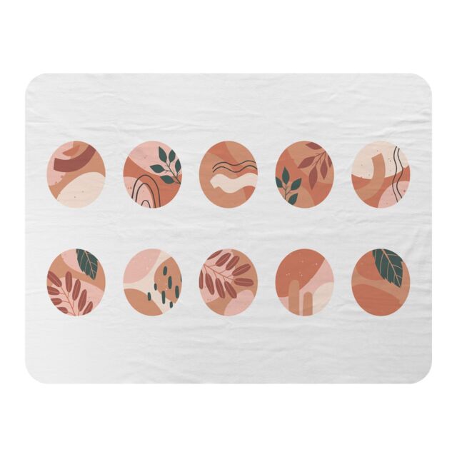 Benjamin Tate Design plant & textures in autumn style Designer Blanket in Natural - Size: 120 cm x 150 cm - image 1