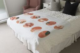 Benjamin Tate Design plant & textures in autumn style Designer Blanket in Natural - Size: 120 cm x 150 cm - thumbnail 4