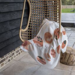 Benjamin Tate Design plant & textures in autumn style Designer Blanket in Natural - Size: 120 cm x 150 cm - thumbnail 3